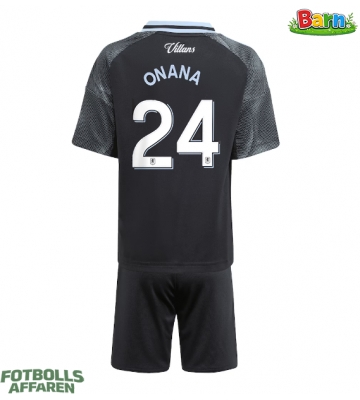Aston Villa Amadou Onana #24 Bortaställ Barn 2025-26 Kortärmad (+ Korta byxor)